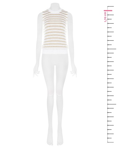 Top en maille tressée en mélange de coton et de viscose avec fil lurex Rinascimento
