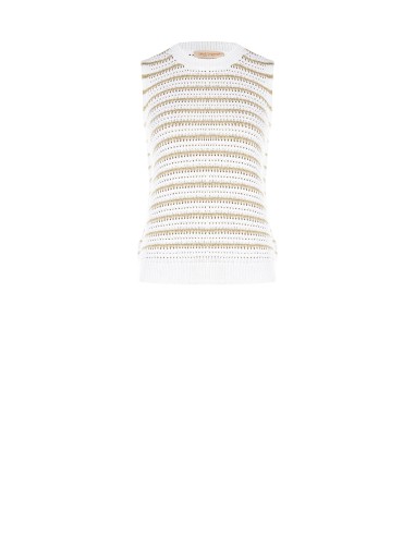 Top en maille tressée en mélange de coton et de viscose avec fil lurex Rinascimento