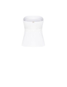 Top en coton avec bande plissée et boutons de chemisier Rinascimento 2