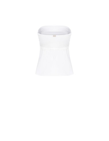 Top en coton avec bande plissée et boutons de chemisier Rinascimento