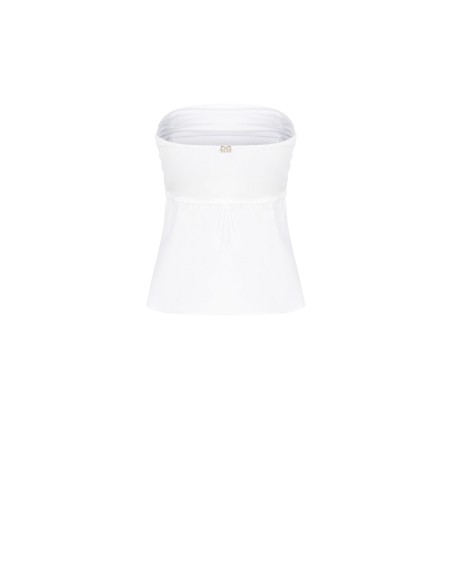 Top en coton avec bande plissée et boutons de chemisier Rinascimento