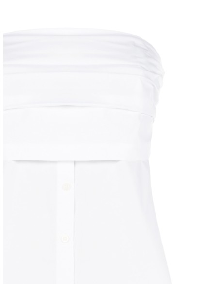 Top en coton avec bande plissée et boutons de chemisier Rinascimento