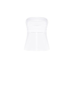 Top en coton avec bande plissée et boutons de chemisier Rinascimento