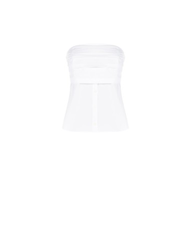 Top en coton avec bande plissée et boutons de chemisier Rinascimento