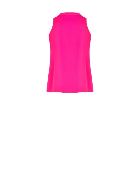 Vloeiende blouse van mat satijn met volant aan de voorkant Rinascimento