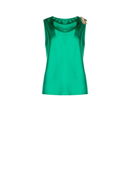 Top en satin avec broche calla Rinascimento