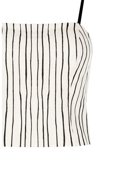 Crop-top bustier en coton à rayures irrégulières Rinascimento