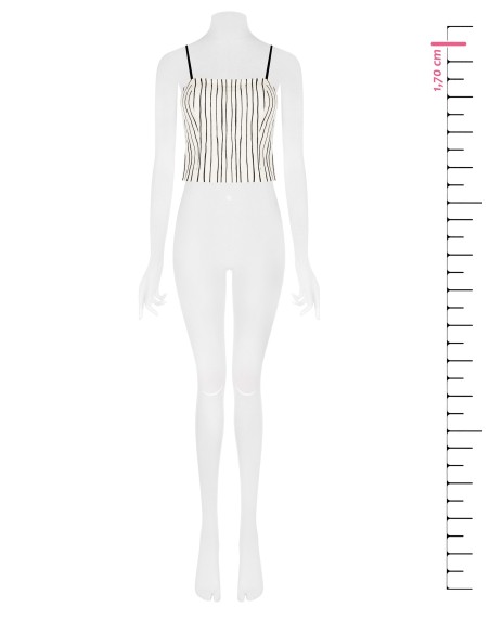 Crop-top bustier en coton à rayures irrégulières Rinascimento