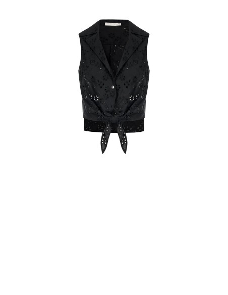 Rinascimento - Chemise courte en coton Sangallo à nœuds