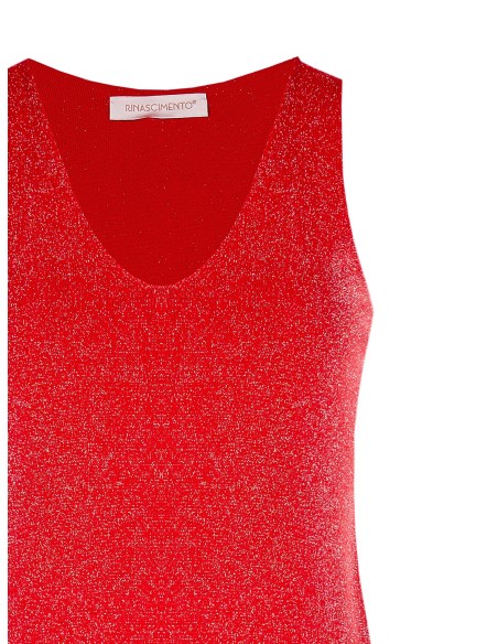 Top slim en viscose et lurex effet pailleté Rinascimento
