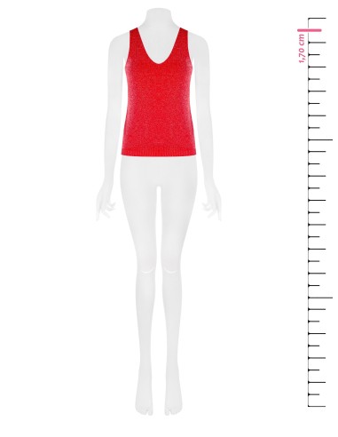 Top slim en viscose et lurex effet pailleté Rinascimento