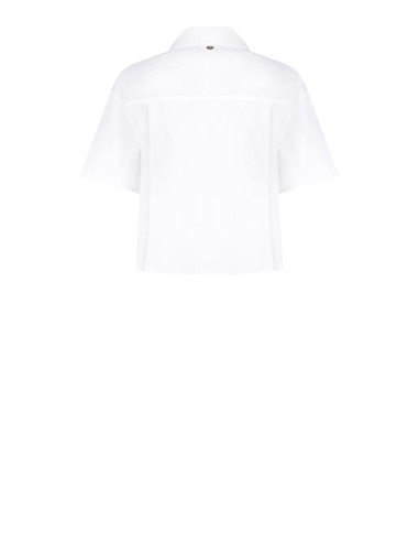 Chemise courte oversize en coton avec détail plissé Rinascimento