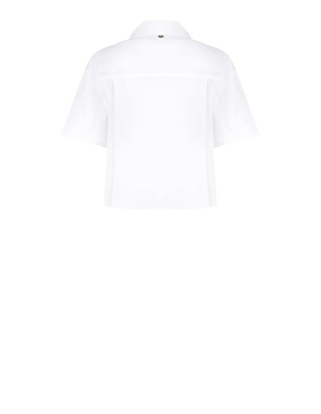 Chemise courte oversize en coton avec détail plissé Rinascimento