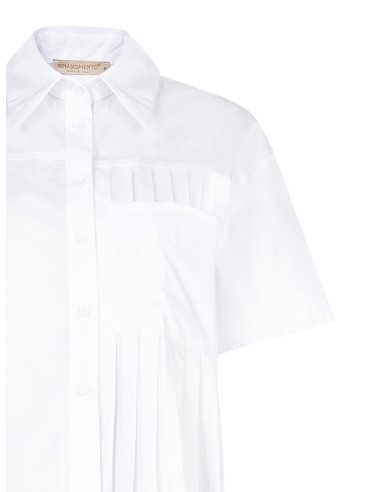 Chemise courte oversize en coton avec détail plissé Rinascimento