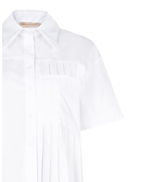 Chemise courte oversize en coton avec détail plissé Rinascimento