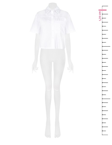 Chemise courte oversize en coton avec détail plissé Rinascimento