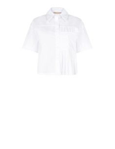 Korte oversized katoenen blouse met geplooidetail Rinascimento