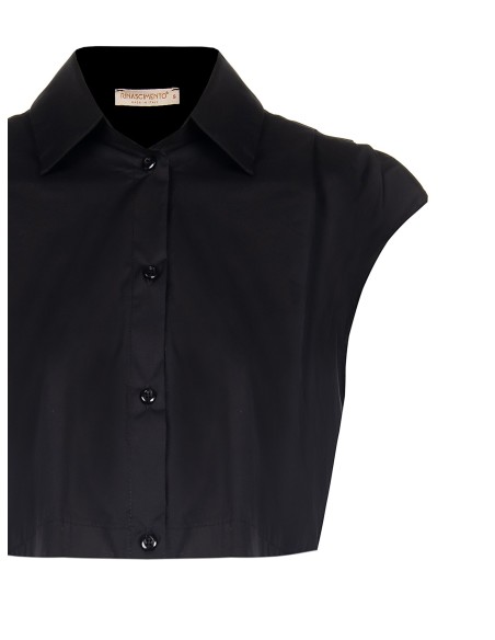 Chemisier crop top en coton avec cordon de serrage au dos Rinascimento