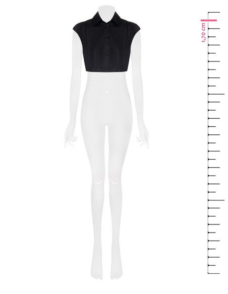 Katoenen cropped top met trekkoord aan de achterkant – Rinascimento