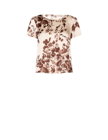 Blouse ample et fluide en satin ultraléger à effet soyeux Rinascimento