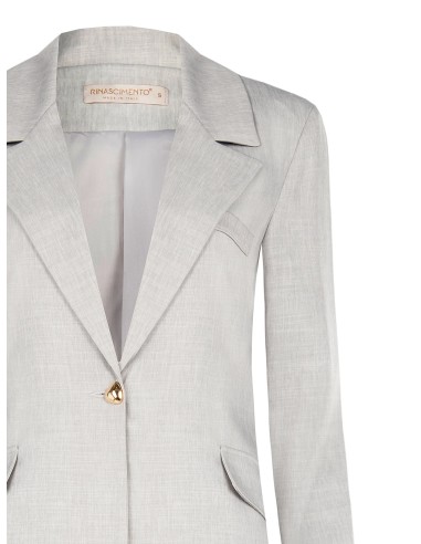 Oversized blazerjasje met tailleaccent van een viscose- en lyocellmix met driehoekige knoop van Rinascimento