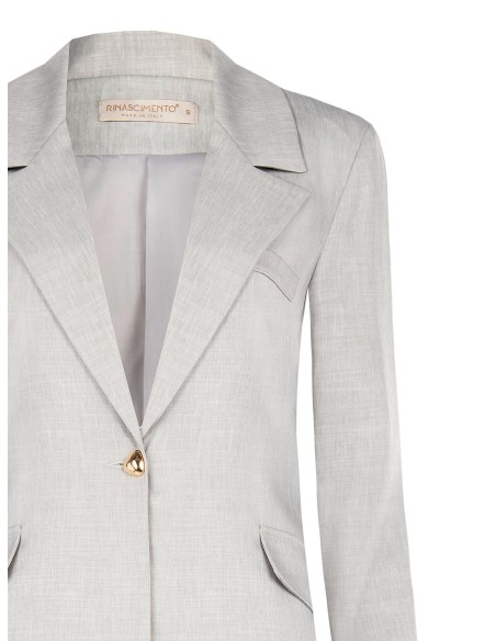 Veste blazer ajustée en mélange de viscose et de lyocell avec boutons triangulaires Rinascimento