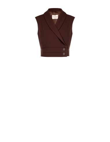 Cropped gilet van soepelvallende stof Rinascimento