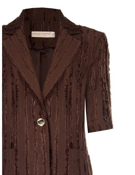 Veste blazer en mélange de viscose à rayures effrangées Rinascimento