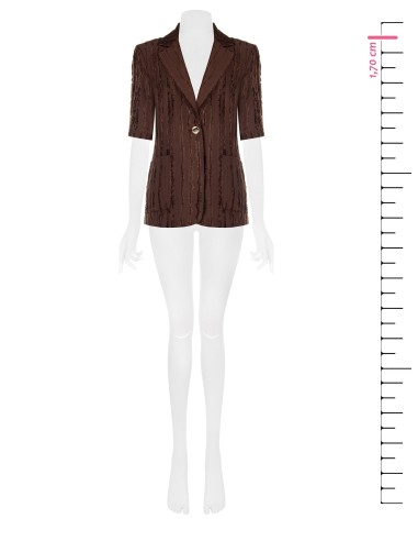 Veste blazer en mélange de viscose à rayures effrangées Rinascimento