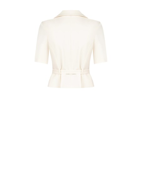 Veste blazer courte en tissu fluide avec ceinture assortie à la taille Rinascimento