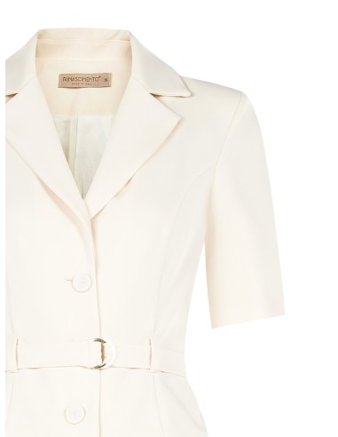 Veste blazer courte en tissu fluide avec ceinture assortie à la taille Rinascimento
