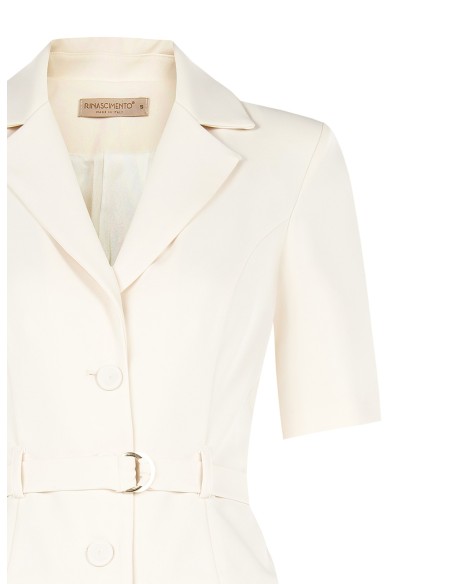 Veste blazer courte en tissu fluide avec ceinture assortie à la taille Rinascimento