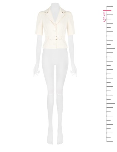 Veste blazer courte en tissu fluide avec ceinture assortie à la taille Rinascimento