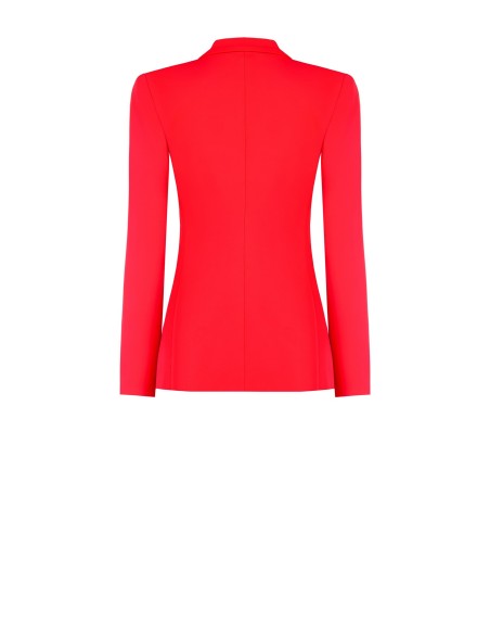 Veste blazer courte en tissu fluide avec bouton en métal Rinascimento