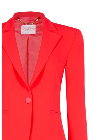 Veste blazer courte en tissu fluide avec bouton en métal Rinascimento