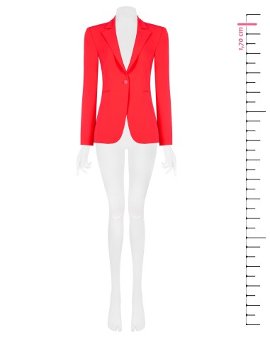 Veste blazer courte en tissu fluide avec bouton en métal Rinascimento