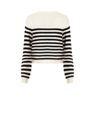 Pull à rayures en crochet avec logo RR Rinascimento