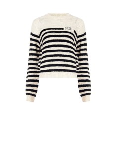 Pull à rayures en crochet avec logo RR Rinascimento