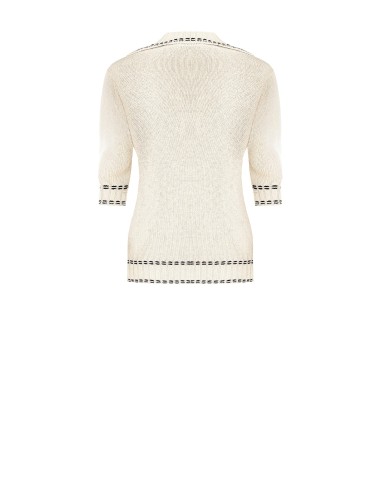 Rinascimento - Polo en tricot torsadé à col en V
