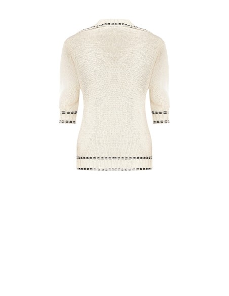 Rinascimento - Polo en tricot torsadé à col en V