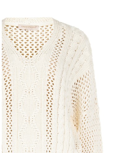 Pull ajouré en coton mélangé avec motifs torsadés et losanges combinés Rinascimento