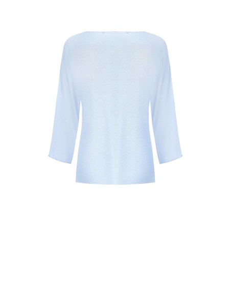 Wijde top van lichte tricot met geperforeerd RR-logo van Rinascimento
