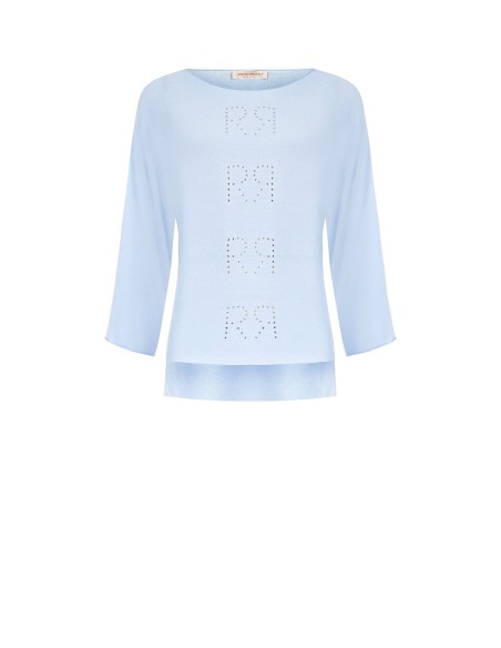 Rinascimento - Top en tricot léger avec logo Rr perforé