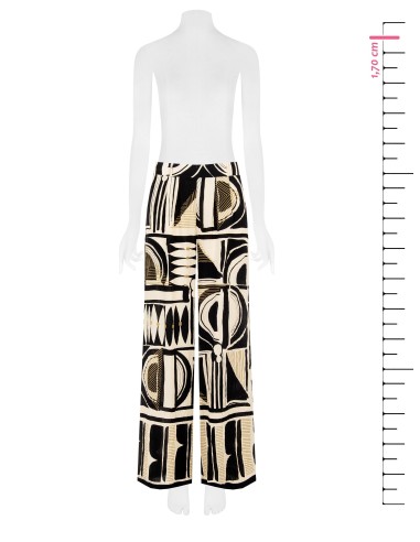 Pantalon de palais en viscose légèrement froissé avec élastique au dos Rinascimento