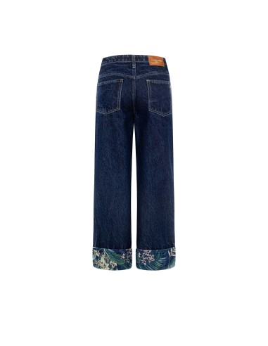 Jean droit avec bordure de fleurs Rinascimento