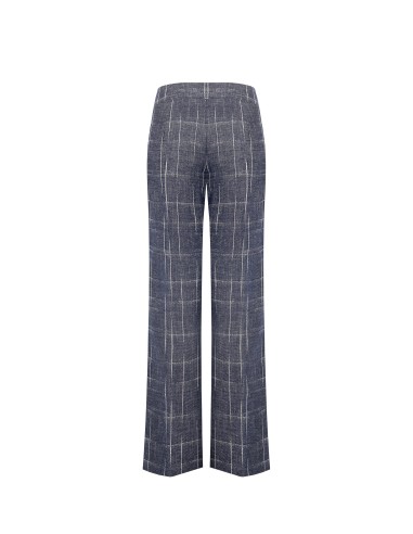 Pantalon à carreaux en coton Irregular Palace avec fermeture éclair latérale Rinascimento