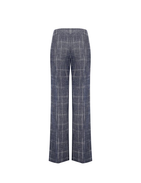 Pantalon à carreaux en coton Irregular Palace avec fermeture éclair latérale Rinascimento