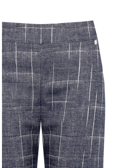 Pantalon à carreaux en coton Irregular Palace avec fermeture éclair latérale Rinascimento