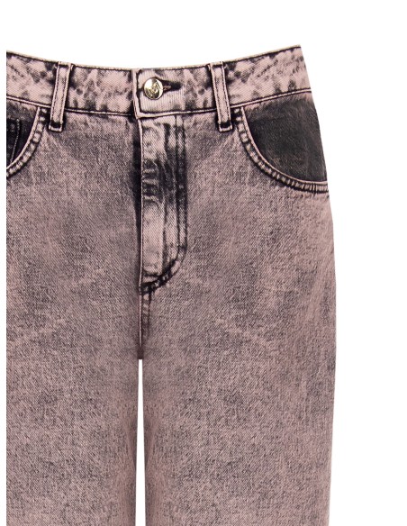 Wide-legjeans met stretch en gewassen effect van Rinascimento