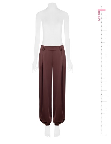 Pantalon large bouffant en satin avec boutons aux chevilles Rinascimento